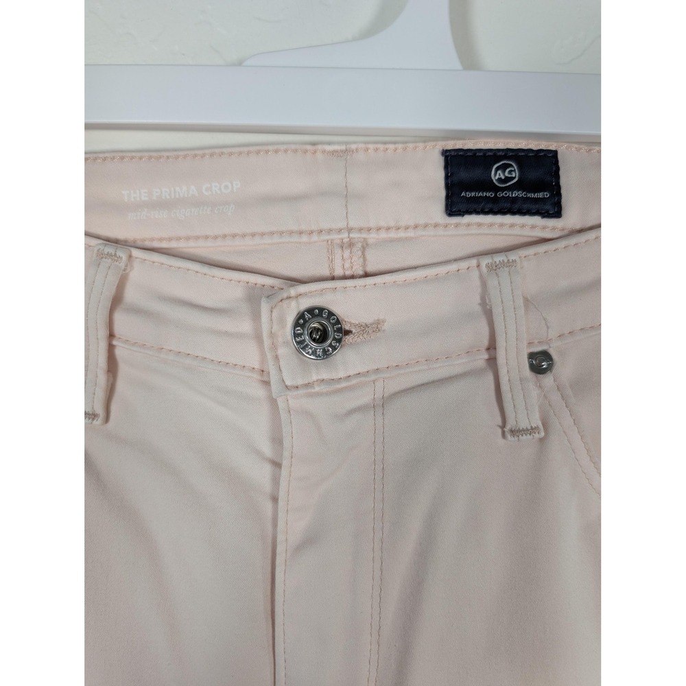 AG Adriano Goldschmied The Prima Crop Jeans Womens 29 Pink Mid Rise Stretch USA - Picture 3 of 14